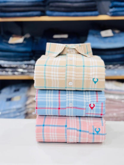 Mens Cotton Full Sleeves Check Shirts