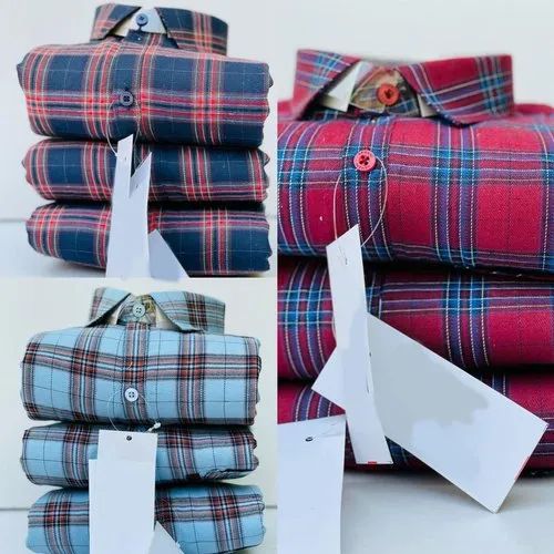 Mens Cotton Full Sleeves Check Shirts