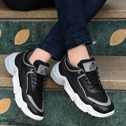 Men’s Black & Grey Chunky Stylish Casual Sports Shoes