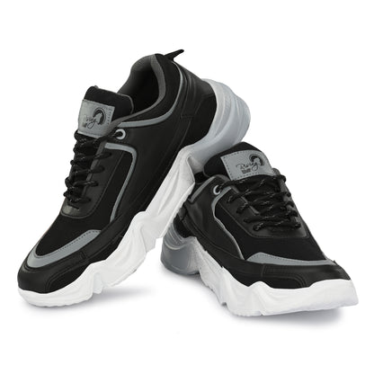 Men’s Black & Grey Chunky Stylish Casual Sports Shoes