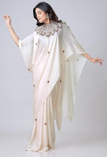 Satin Silk Printed Kaftan Saree