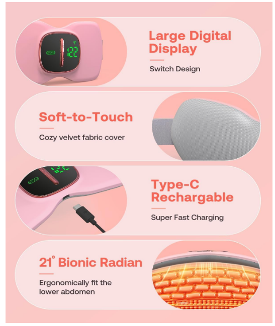 Period Cramp Relief Massager 3 way